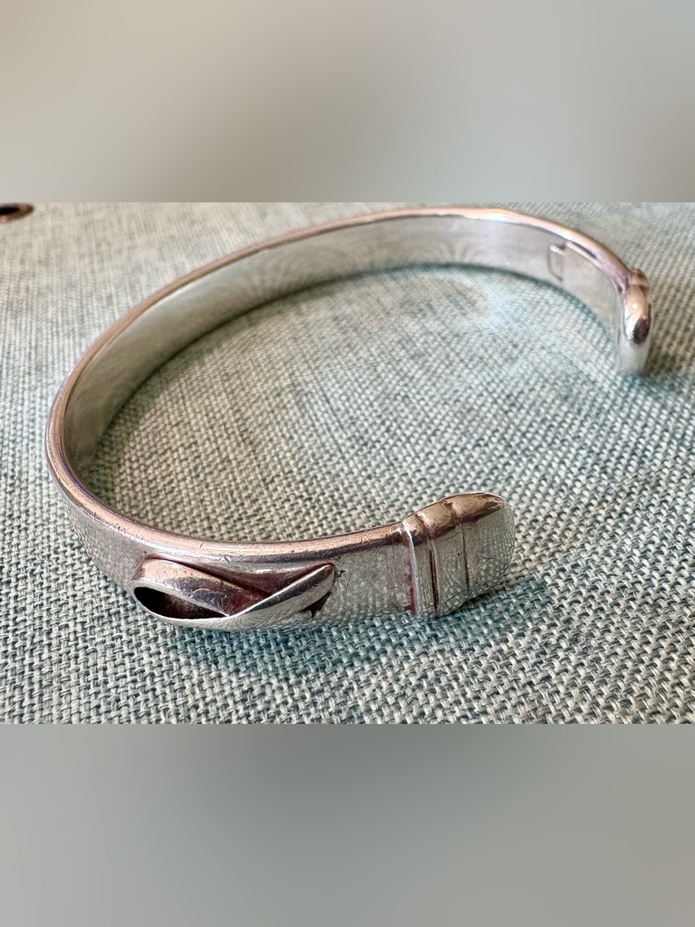 “Until There’s A Cure” Awareness Ribbon Sterling Cuff Bracelet 925